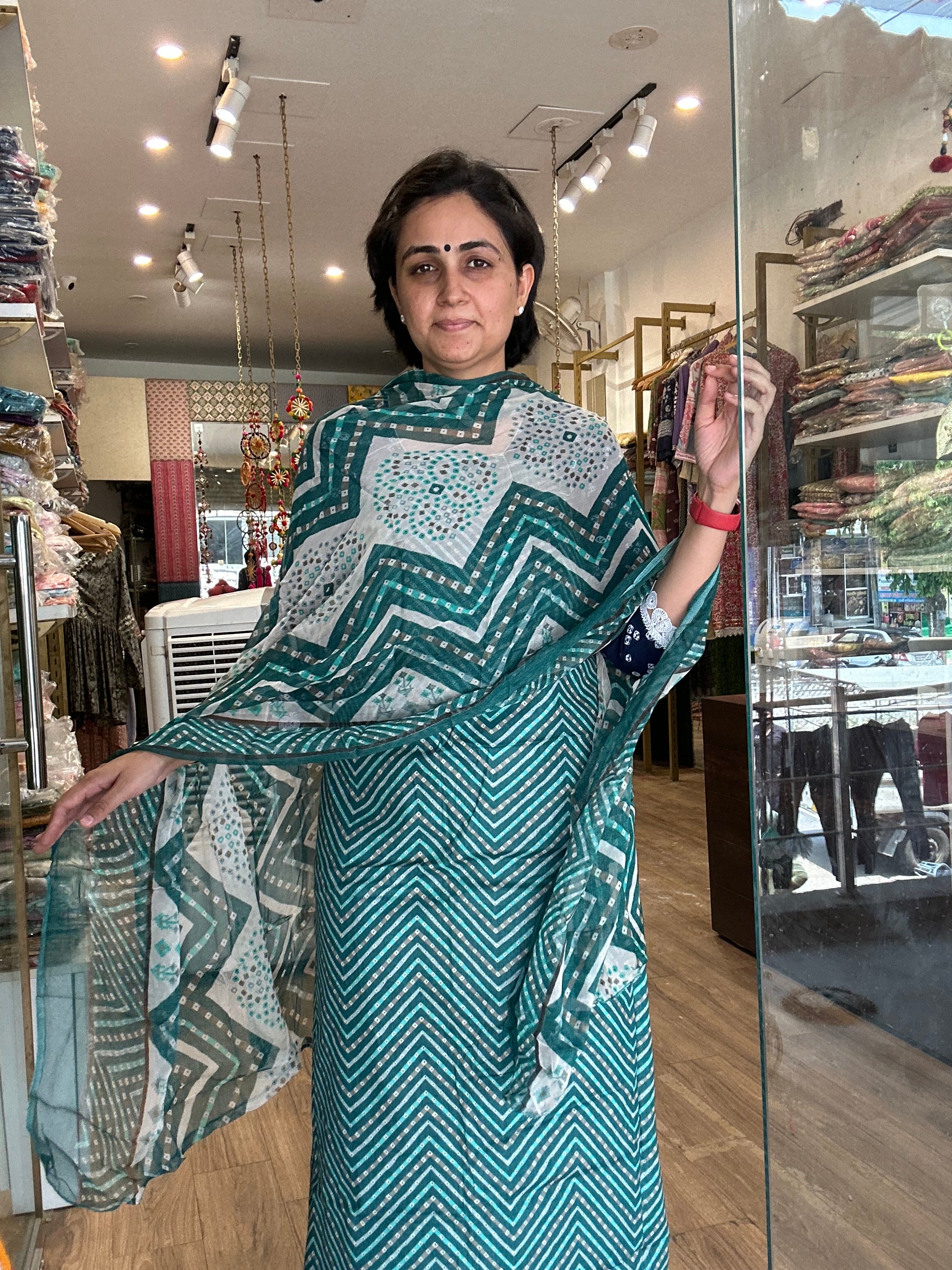 ALL OVER UNSTITCHED SUIT WITH DUPATTA
