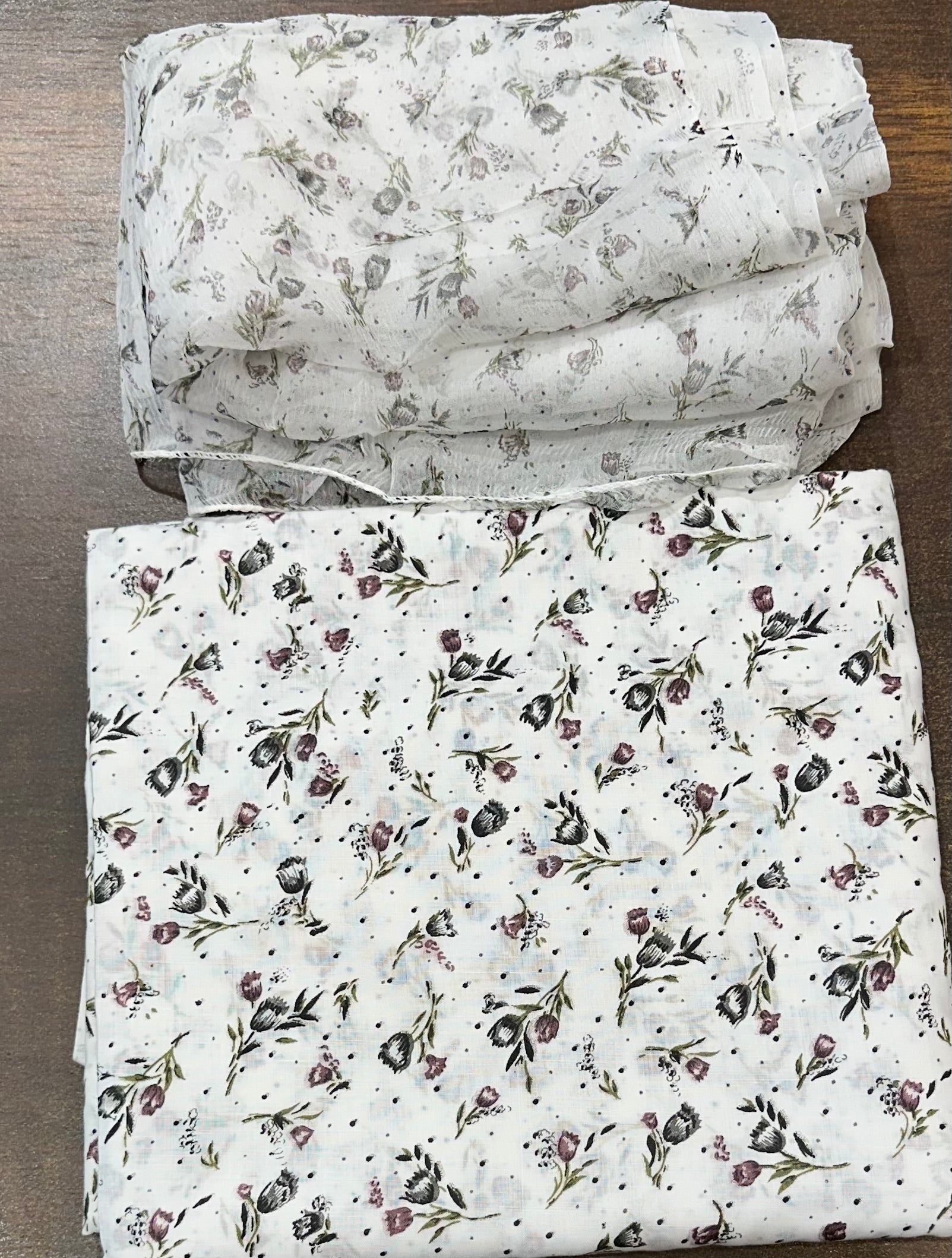 All-Over Cotton Suit with Chiffon Dupatta