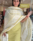 Vastrabymonty Traditional Block Print Pure Cotton Unstitched 3-Piece Suit Set with Embroidered Dupatta – Pink, Yellow, Turquoise, Light Blue – Rs. 450 Only