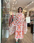 VastraByMonty “GulKriti” Unstitched Pure Cotton Suit Set – Premium Floral Patchwork with Pom-Pom & Lace Detailing (3-Piece Set)