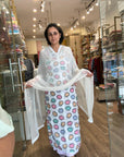 Elegant Floral Printed Cream Cotton Suit Set with Mustard Dupatta