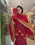 Elegant Embroidered Suit Set with Mirror Work