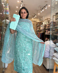 Elegant Paisley Print Suit Set with Soft Dupatta