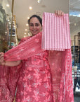 Cotton Suit Set with Floral Kurta & Statement Printed Dupatta