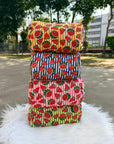 Watermelon Pop Hand-Blocked Quilted Cotton Vanity Pouch Set – Set of 3