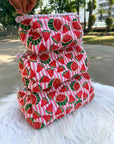 Watermelon Pop Hand-Blocked Quilted Cotton Vanity Pouch Set – Set of 3