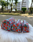 Watermelon Pop Hand-Blocked Quilted Cotton Vanity Pouch Set – Set of 3