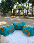 Jungle Roar Hand-Blocked Quilted Cotton Vanity Pouch Set – Set of 3