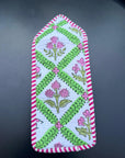 Floral Vine Handblock Quilted Eyewear Case - 7x4 Inch