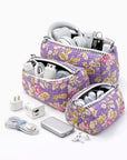 Lavender Bloom Handblocked Quilted Cotton Utility Pouch Set of 3 by Vastra by Monty