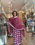 Elegant Floral Printed Cream Cotton Suit Set with Mustard Dupatta
