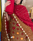 Elegant Embroidered Suit Set with Mirror Work