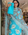 Soft Floral Print Suit Set with Elegant Dupatta