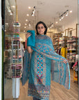 Colorful Geometric and Paisley Print Suit Set with Vibrant Dupatta