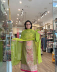 Elegant  Printed Suit Set with Intricate Border Details