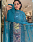 Elegant  Printed Suit Set with Intricate Border Details