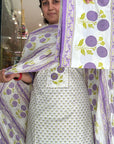 Elegant Floral Print Cotton Kurta Set