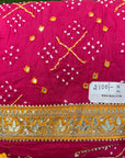 Vibrant Bandhej Cotton Suit Set in Rani Pink & Marigold Yellow