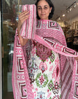 Lavender Grace Ikat-Inspired Cotton Suit Set