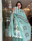 Lavender Grace Ikat-Inspired Cotton Suit Set