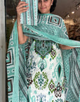 Lavender Grace Ikat-Inspired Cotton Suit Set