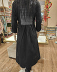 Black Cotton Kurti with White Diamond Embroidery