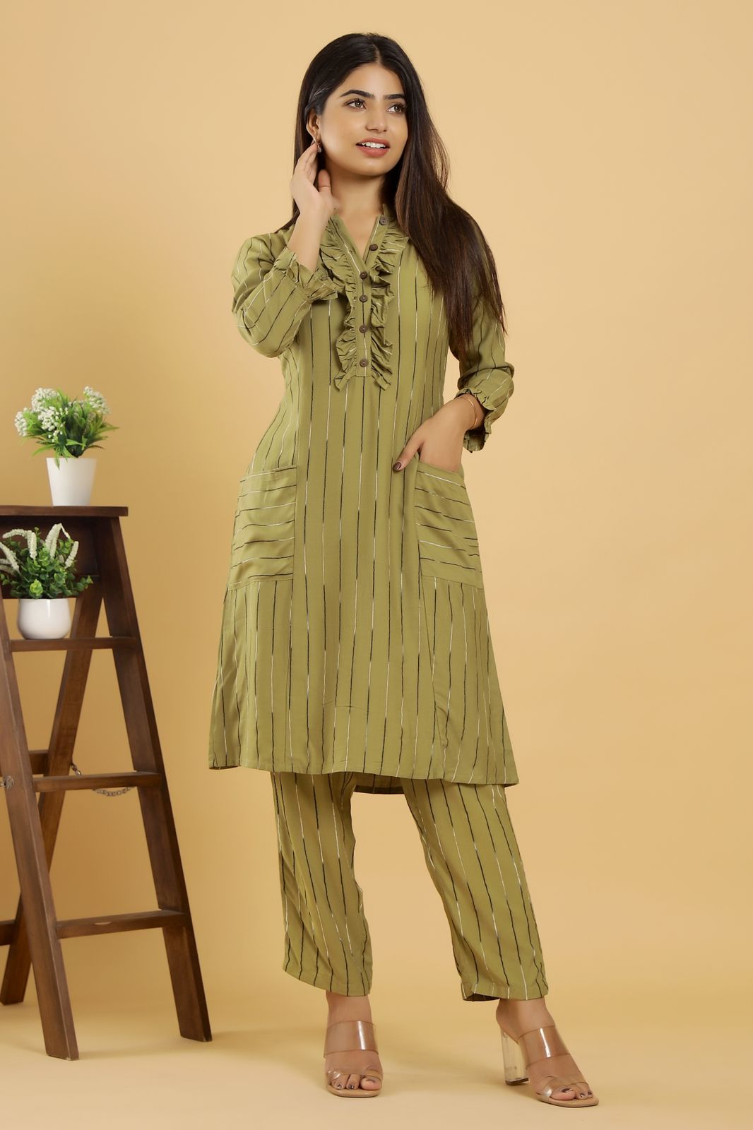 Pastel Panorama - Sky Blue, Green, and Navy Coordinated Set by Vastra by Monty
